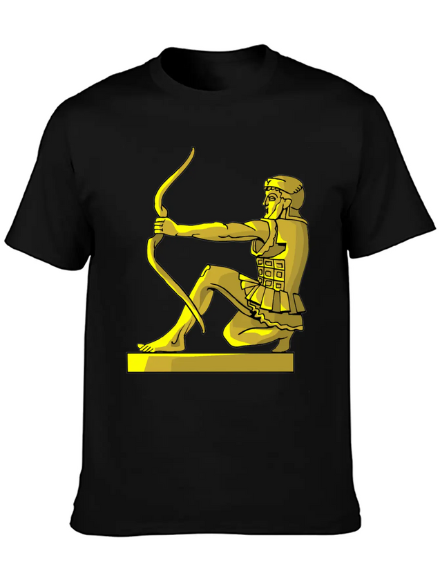Golden Statue 4 Casual Graphic T-Shirt – Simple And Comfortable Daily Wear