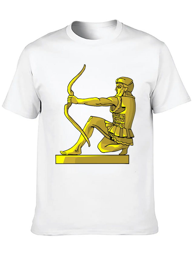 Golden Statue 4 Casual Graphic T-Shirt – Simple And Comfortable Daily Wear