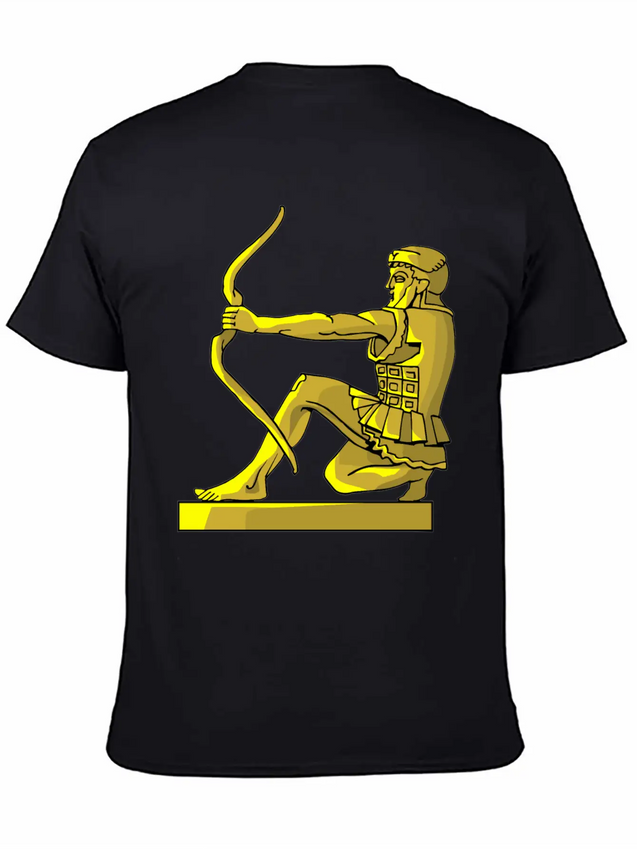 Golden Statue 4 Casual Graphic T-Shirt – Simple And Comfortable Daily Wear