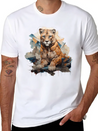 Graffiti Style Mountain Lion | Mountain Lion Lover Casual Graphic T-Shirt – Simple And Comfortable Daily Wear