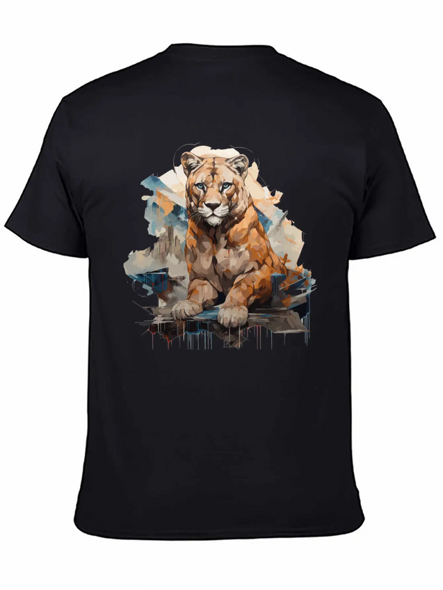 Graffiti Style Mountain Lion | Mountain Lion Lover Casual Graphic T-Shirt – Simple And Comfortable Daily Wear