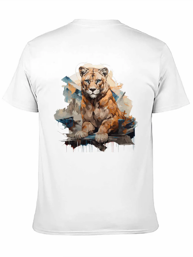 Graffiti Style Mountain Lion | Mountain Lion Lover Casual Graphic T-Shirt – Simple And Comfortable Daily Wear