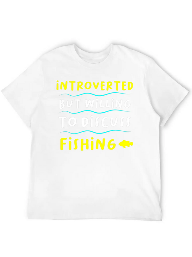 Introvert And Fishing Casual Graphic T-Shirt – Simple And Comfortable Daily Wear