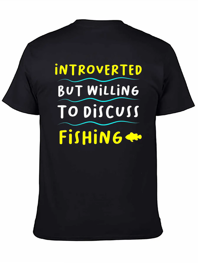 Introvert And Fishing Casual Graphic T-Shirt – Simple And Comfortable Daily Wear