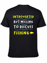 Introvert And Fishing Casual Graphic T-Shirt – Simple And Comfortable Daily Wear