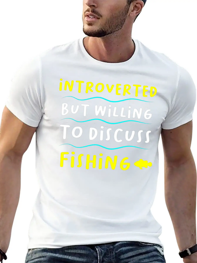 Introvert And Fishing Casual Graphic T-Shirt – Simple And Comfortable Daily Wear