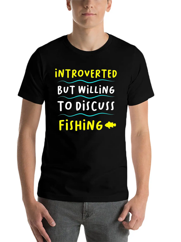 Introvert And Fishing Casual Graphic T-Shirt – Simple And Comfortable Daily Wear