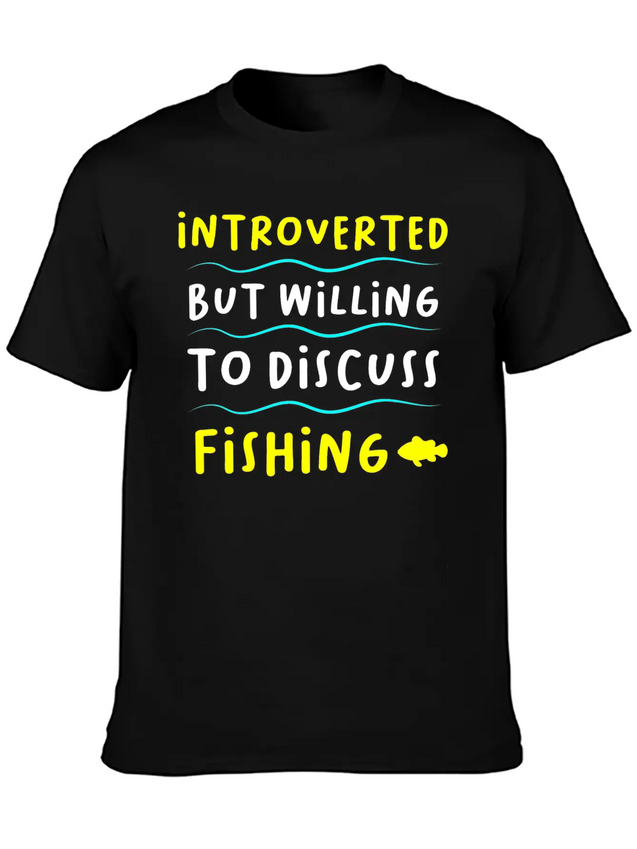 Introvert And Fishing Casual Graphic T-Shirt – Simple And Comfortable Daily Wear
