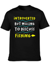 Introvert And Fishing Casual Graphic T-Shirt – Simple And Comfortable Daily Wear