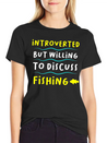 Introvert And Fishing Casual Graphic T-Shirt – Simple And Comfortable Daily Wear