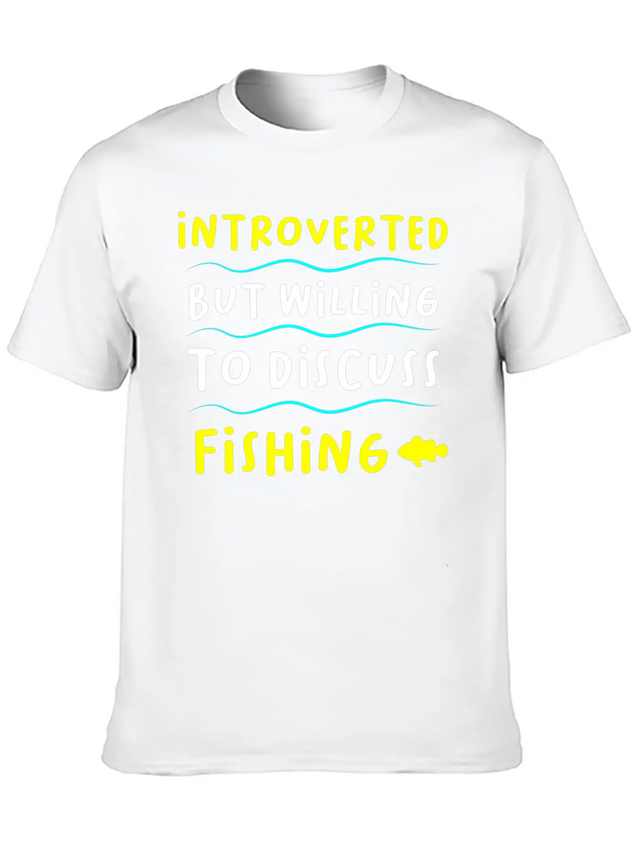 Introvert And Fishing Casual Graphic T-Shirt – Simple And Comfortable Daily Wear
