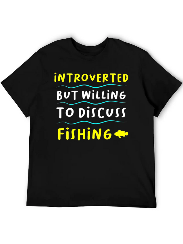Introvert And Fishing Casual Graphic T-Shirt – Simple And Comfortable Daily Wear