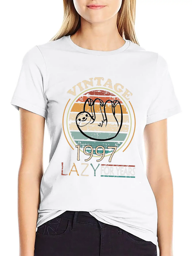 Lazy People Born In 1997 In Laziness Casual Graphic T-Shirt – Simple And Comfortable Daily Wear