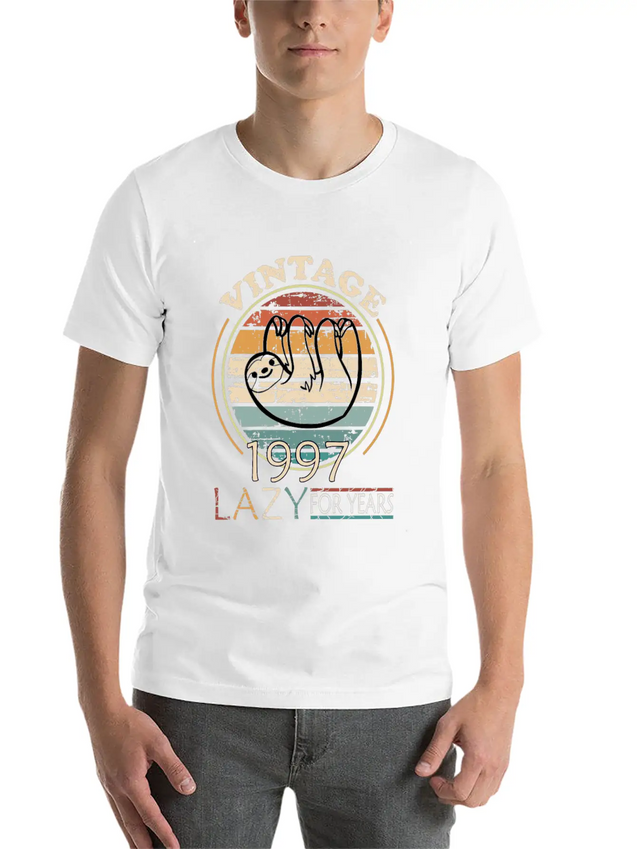 Lazy People Born In 1997 In Laziness Casual Graphic T-Shirt – Simple And Comfortable Daily Wear