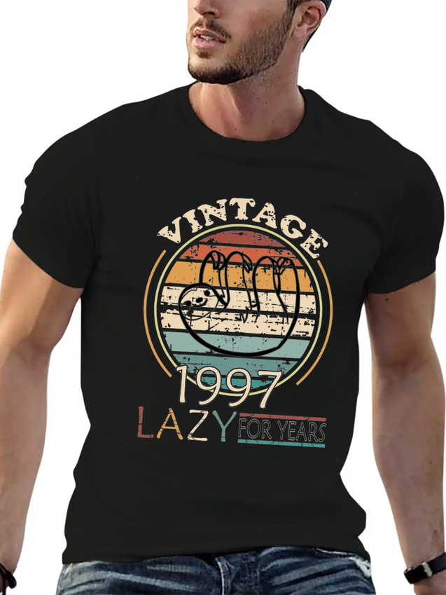 Lazy People Born In 1997 In Laziness Casual Graphic T-Shirt – Simple And Comfortable Daily Wear