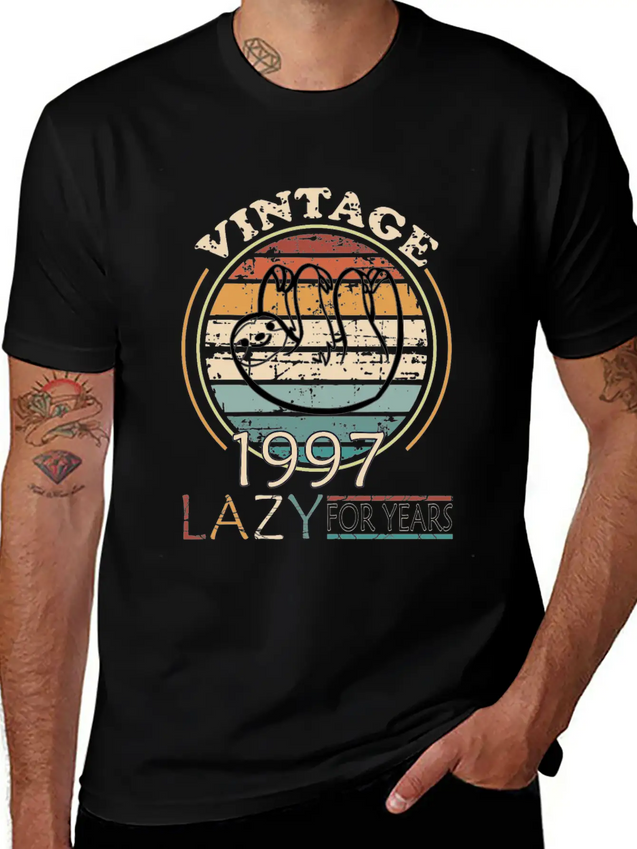 Lazy People Born In 1997 In Laziness Casual Graphic T-Shirt – Simple And Comfortable Daily Wear