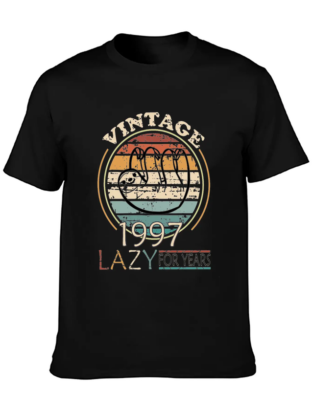 Lazy People Born In 1997 In Laziness Casual Graphic T-Shirt – Simple And Comfortable Daily Wear