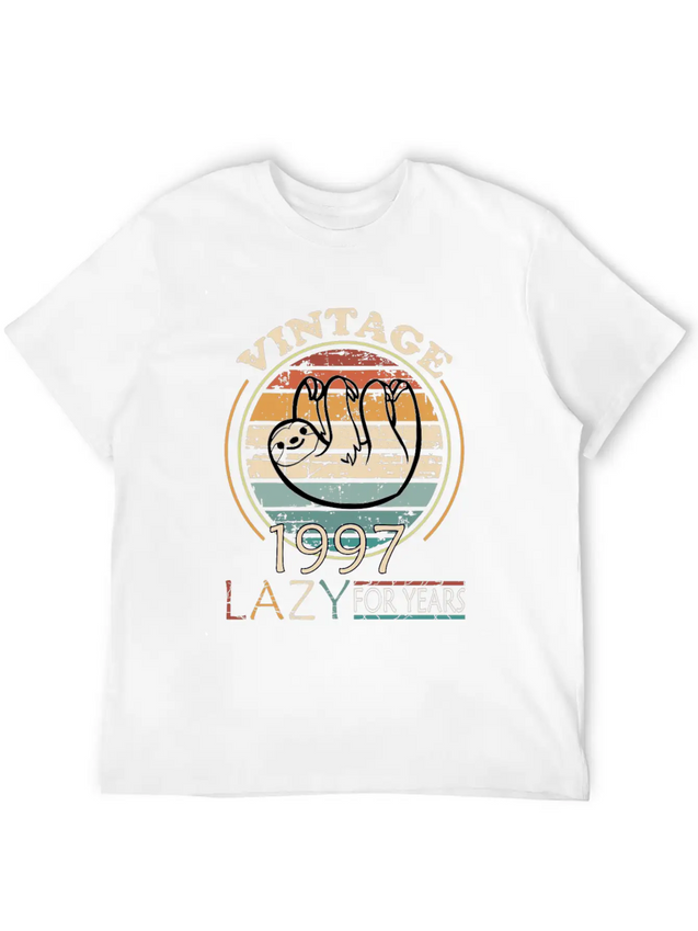 Lazy People Born In 1997 In Laziness Casual Graphic T-Shirt – Simple And Comfortable Daily Wear
