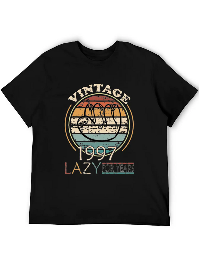 Lazy People Born In 1997 In Laziness Casual Graphic T-Shirt – Simple And Comfortable Daily Wear