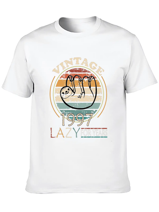 Lazy People Born In 1997 In Laziness Casual Graphic T-Shirt – Simple And Comfortable Daily Wear