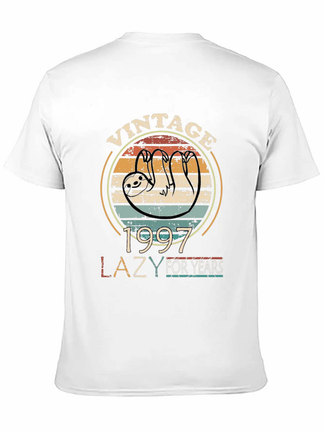 Lazy People Born In 1997 In Laziness Casual Graphic T-Shirt – Simple And Comfortable Daily Wear