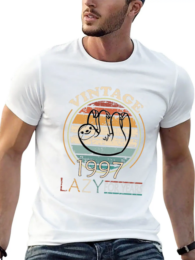 Lazy People Born In 1997 In Laziness Casual Graphic T-Shirt – Simple And Comfortable Daily Wear