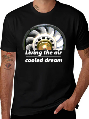 "living The Air Cooled Dream" Fanwheel Simple Everyday Graphic Tee – Lightweight Summer Wear