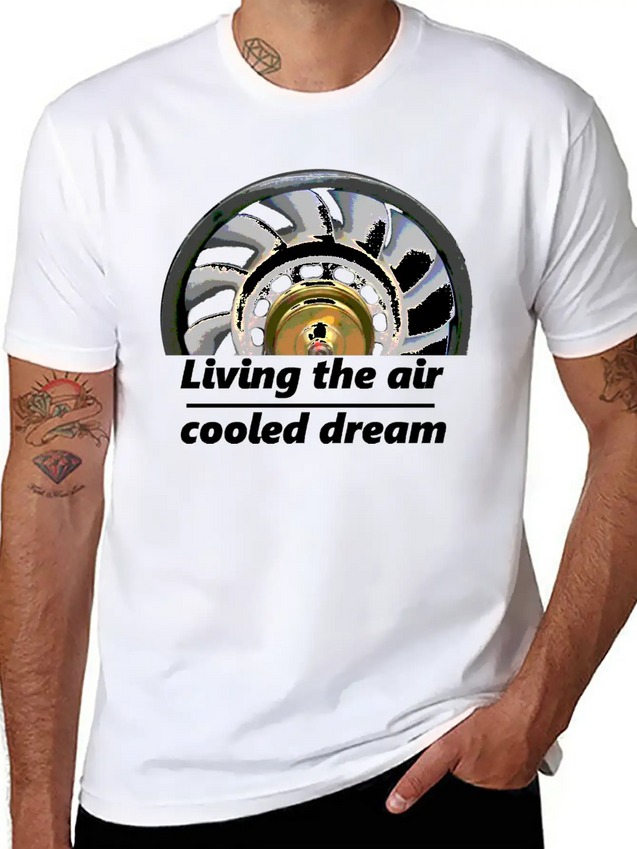 "living The Air Cooled Dream" Fanwheel Simple Everyday Graphic Tee – Lightweight Summer Wear