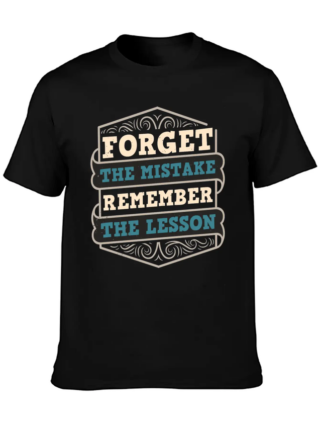 Mistakes Are Lessons Inspiration Motivation Casual Graphic T-Shirt – Simple And Comfortable Daily Wear