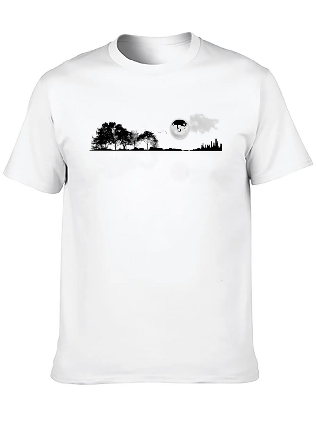 Nature Guitar Casual Graphic T-Shirt – Simple And Comfortable Daily Wear
