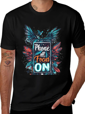 "Phone Off, Focus On" Breathable Soft Cotton T-Shirt – Timeless Casual Look