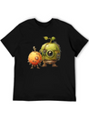 Steampunk Peach And Green Apple Casual Graphic T-Shirt – Simple And Comfortable Daily Wear
