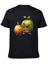 Steampunk Peach And Green Apple Casual Graphic T-Shirt – Simple And Comfortable Daily Wear