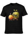 Steampunk Peach And Green Apple Casual Graphic T-Shirt – Simple And Comfortable Daily Wear