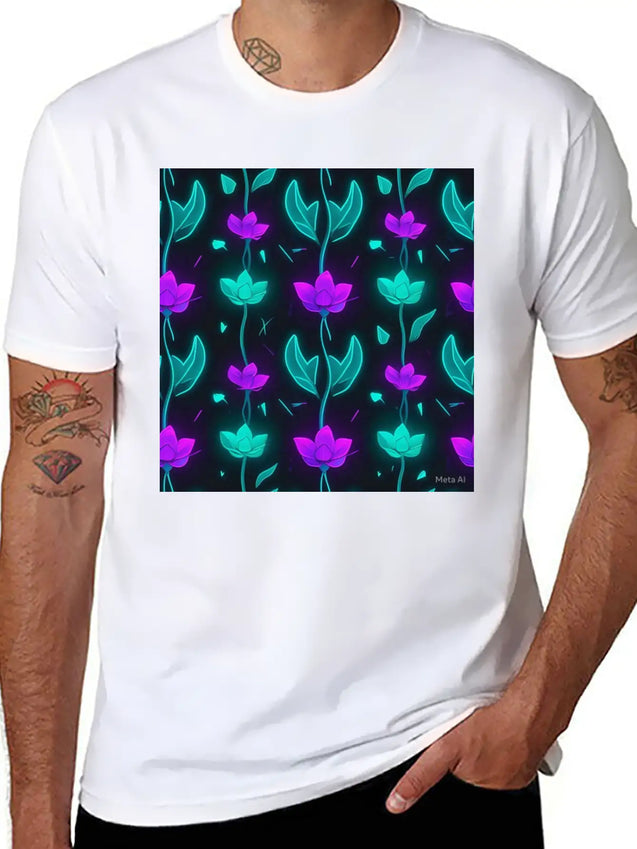 "Vibrant Petal Lights Comfortable Minimalist Graphic Tee – Summer Style Essential