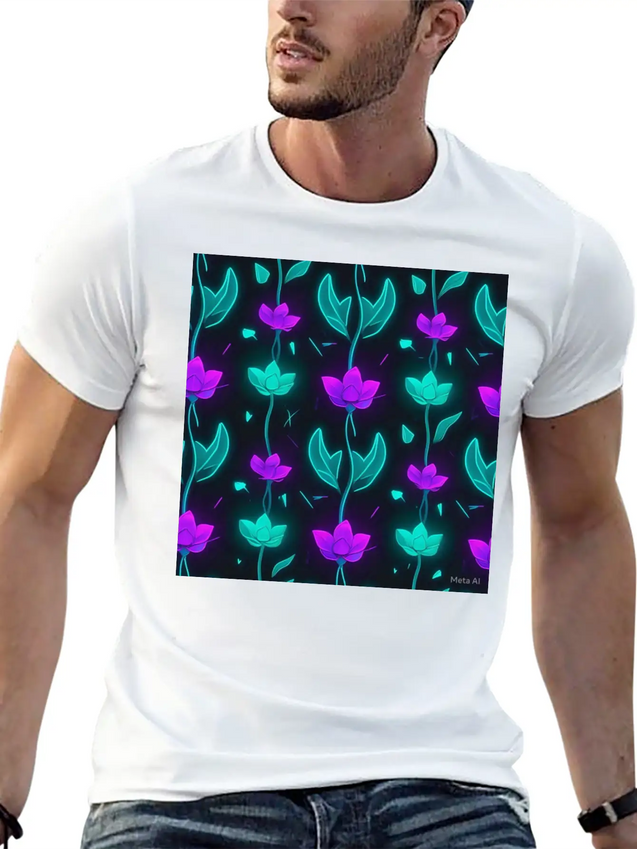 "Vibrant Petal Lights Comfortable Minimalist Graphic Tee – Summer Style Essential