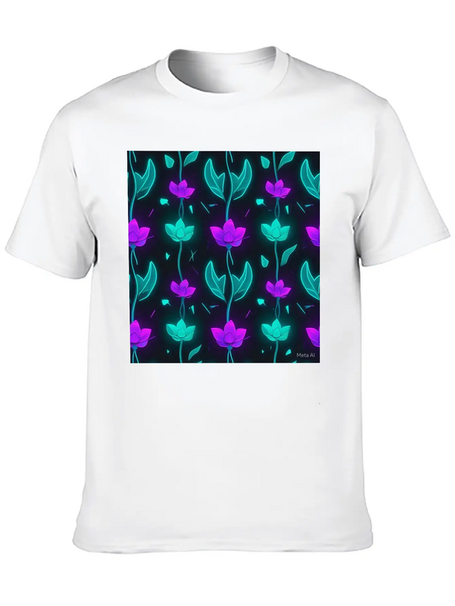 "Vibrant Petal Lights Comfortable Minimalist Graphic Tee – Summer Style Essential