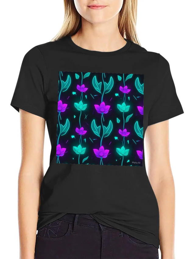"Vibrant Petal Lights Comfortable Minimalist Graphic Tee – Summer Style Essential