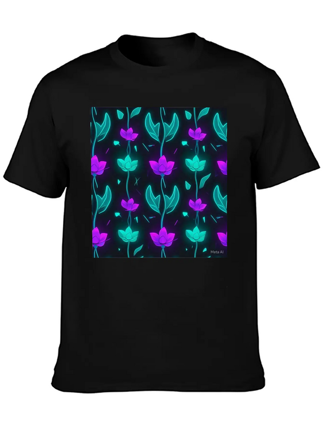 "Vibrant Petal Lights Comfortable Minimalist Graphic Tee – Summer Style Essential