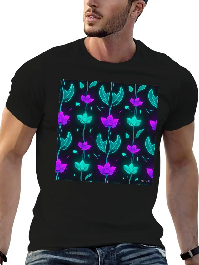 "Vibrant Petal Lights Comfortable Minimalist Graphic Tee – Summer Style Essential