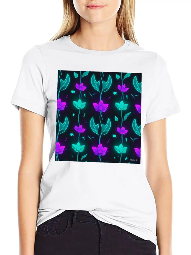 "Vibrant Petal Lights Comfortable Minimalist Graphic Tee – Summer Style Essential