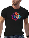 "Vibrant Roar: Colorful Lion Face Majesty T-Shirt Modern Fit Casual T-Shirt – Clean And Versatile Design
