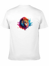 "Vibrant Roar: Colorful Lion Face Majesty T-Shirt Modern Fit Casual T-Shirt – Clean And Versatile Design