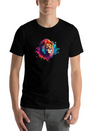 "Vibrant Roar: Colorful Lion Face Majesty T-Shirt Modern Fit Casual T-Shirt – Clean And Versatile Design