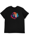 "Vibrant Roar: Colorful Lion Face Majesty T-Shirt Modern Fit Casual T-Shirt – Clean And Versatile Design