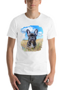 Watercolor French Bulldog Oil Painting Art Bulldog Casual Graphic T-Shirt – Simple And Comfortable Daily Wear
