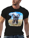 Watercolor French Bulldog Oil Painting Art Bulldog Casual Graphic T-Shirt – Simple And Comfortable Daily Wear