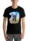 Watercolor French Bulldog Oil Painting Art Bulldog Casual Graphic T-Shirt – Simple And Comfortable Daily Wear