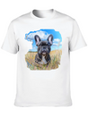 Watercolor French Bulldog Oil Painting Art Bulldog Casual Graphic T-Shirt – Simple And Comfortable Daily Wear