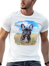 Watercolor French Bulldog Oil Painting Art Bulldog Casual Graphic T-Shirt – Simple And Comfortable Daily Wear